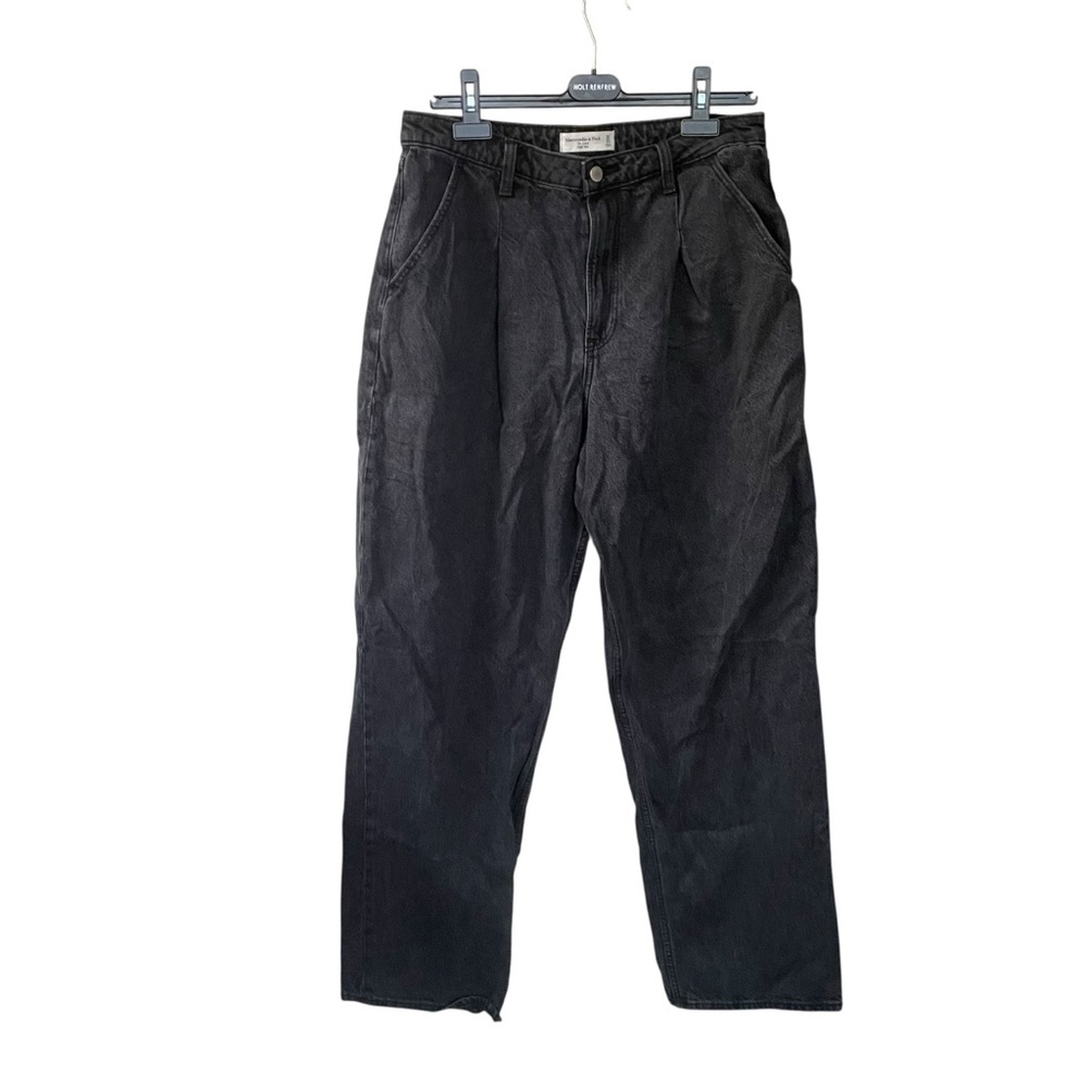 ABERCROMBIE & FITCH Women’s Curve Love High Rose Loose Fit Pleated Jeans